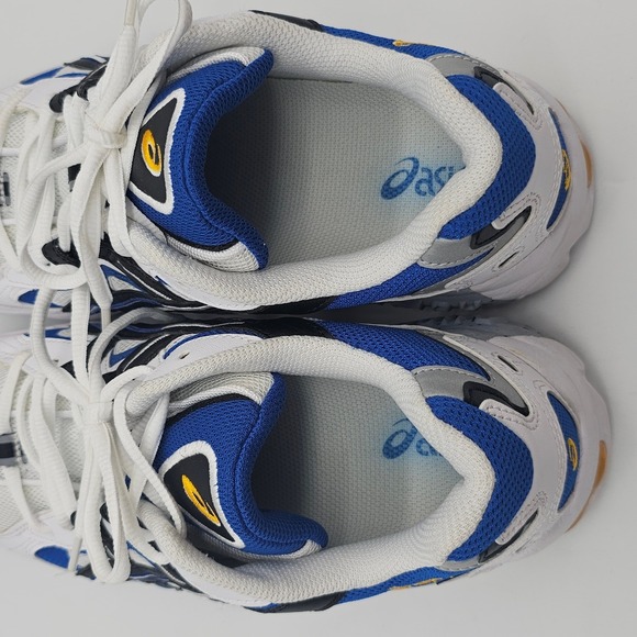 Asics Gel Running Shoes Mens Size 10 White Blue Black Yellow Sneakers - Picture 6 of 8